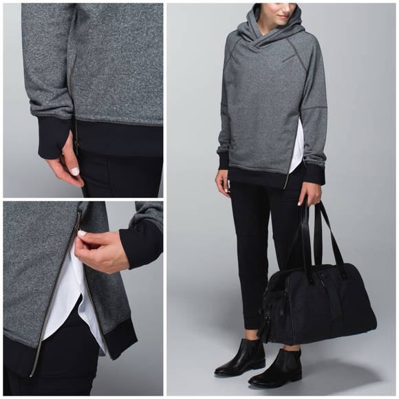 Lululemon Om & Roam Pullover Sz 4 In Heathered Speckled Black / Black - Picture 3 of 11